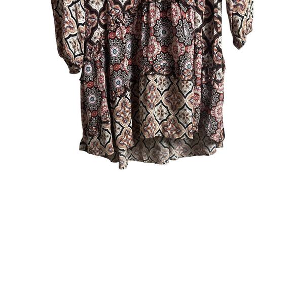 Anthropologie brown black peach boho tiered dress small - Picture 3 of 5